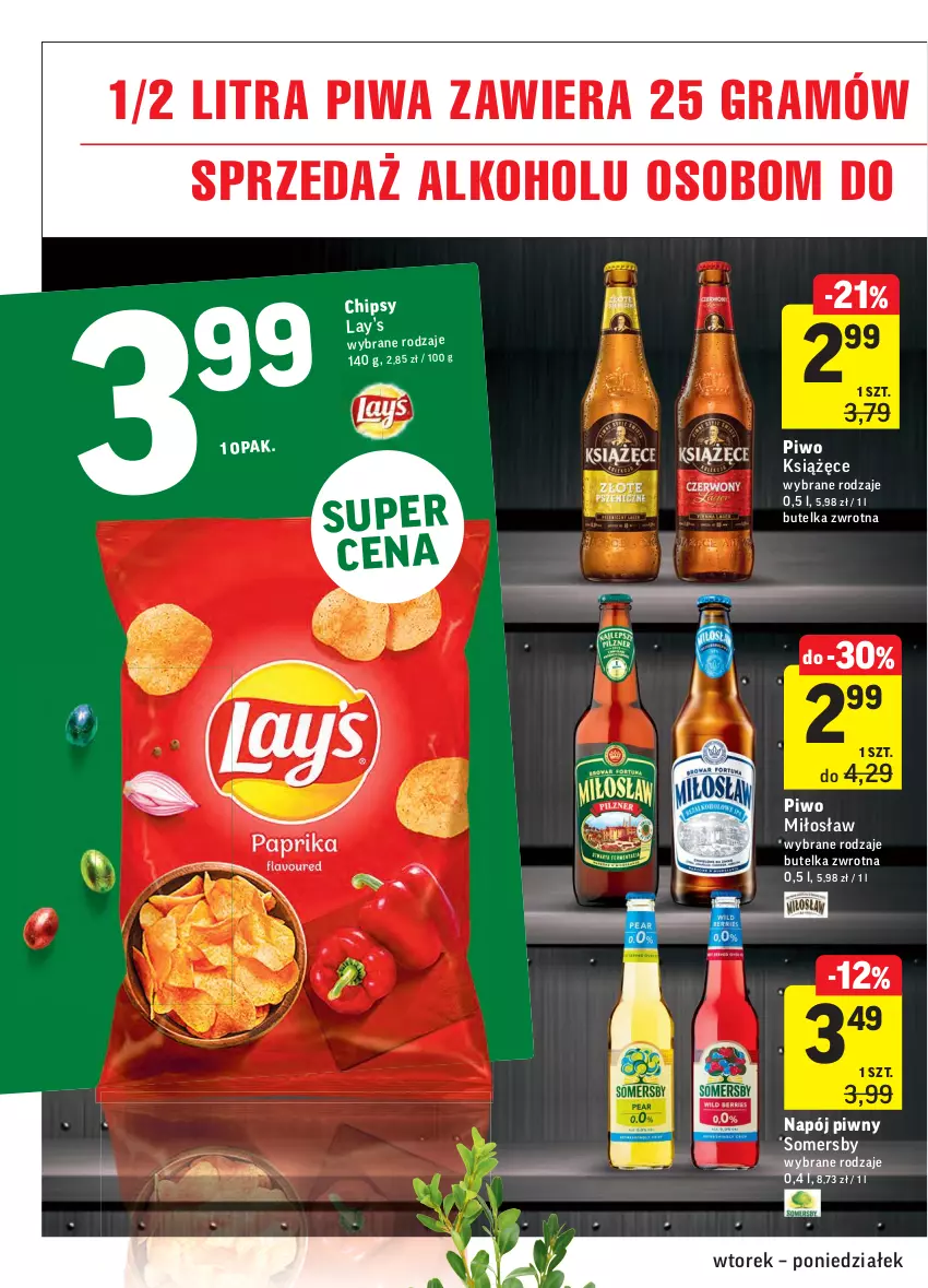 Gazetka promocyjna Intermarche - ważna 09.03 do 15.03.2021 - strona 32 - produkty: Chipsy, Gra, Książęce, Lay’s, Napój, Piwa, Piwo, Somersby