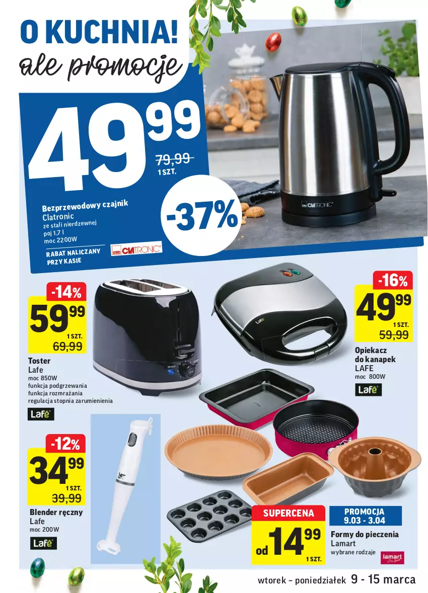 Gazetka promocyjna Intermarche - ważna 09.03 do 15.03.2021 - strona 44 - produkty: Blender, Blender ręczny, Czajnik, Kuchnia, Lamart, Opiekacz do kanapek, Piec, Rum, Top, Toster