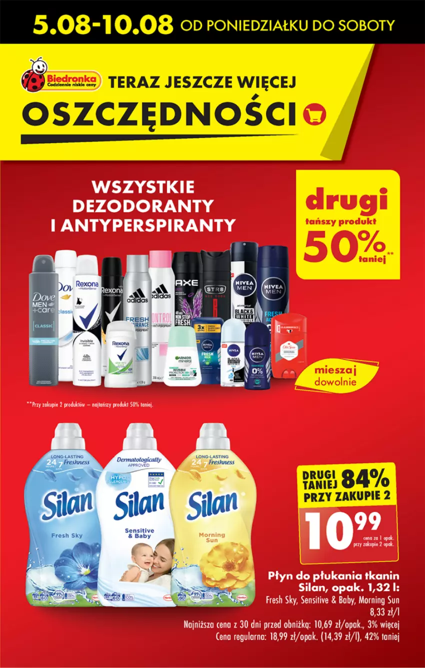 Gazetka promocyjna Biedronka - Od poniedzialku - ważna 05.08 do 10.08.2024 - strona 13 - produkty: Antyperspirant, Dezodorant, Płyn do płukania, Silan, Tera