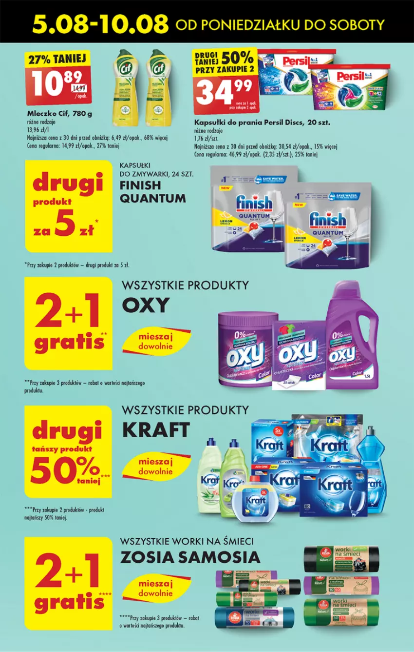 Gazetka promocyjna Biedronka - Od poniedzialku - ważna 05.08 do 10.08.2024 - strona 58 - produkty: Ba!, Cif, Finish, Kapsułki do prania, Mleczko, Persil, Worki na śmiec, Worki na śmieci, Zmywarki