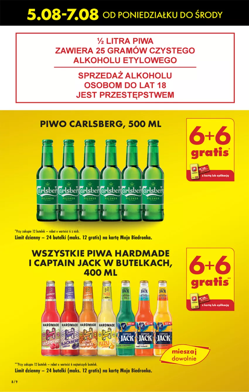 Gazetka promocyjna Biedronka - Od poniedzialku - ważna 05.08 do 10.08.2024 - strona 8 - produkty: Captain Jack, Carlsberg, Dron, Gra, Piwa, Piwo