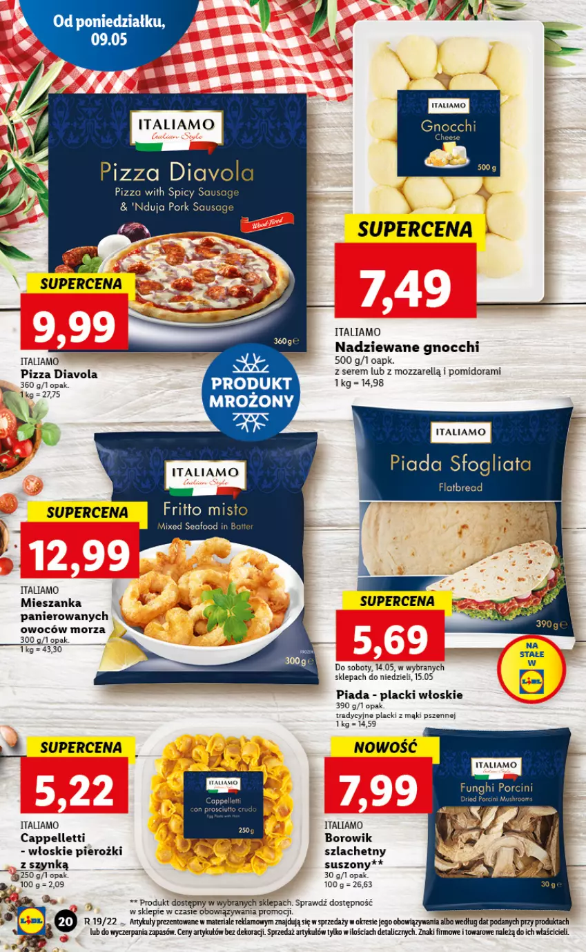 Gazetka promocyjna Lidl - GAZETKA - ważna 09.05 do 11.05.2022 - strona 20 - produkty: Gnocchi, Lack, Pellet, Pizza, Por, Ser