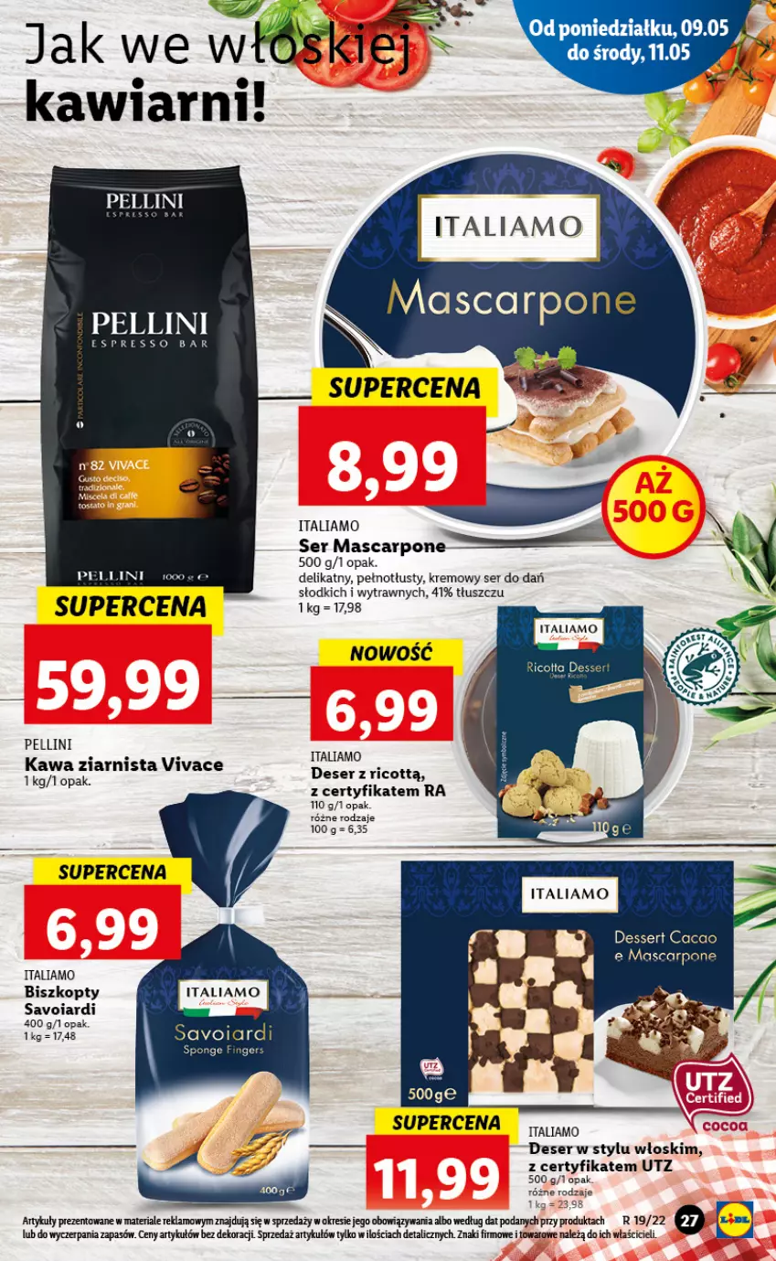 Gazetka promocyjna Lidl - GAZETKA - ważna 09.05 do 11.05.2022 - strona 27 - produkty: Biszkopty, Deser, Mascarpone, Ser