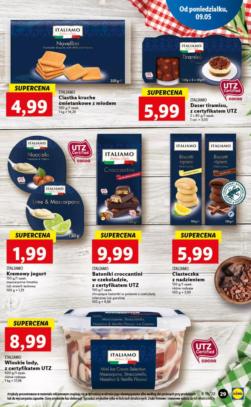 Gazetka promocyjna Lidl - GAZETKA - ważna 09.05 do 11.05.2022 - strona 29 - produkty: Baton, Ciastka, Jogurt, Lody, Tonik