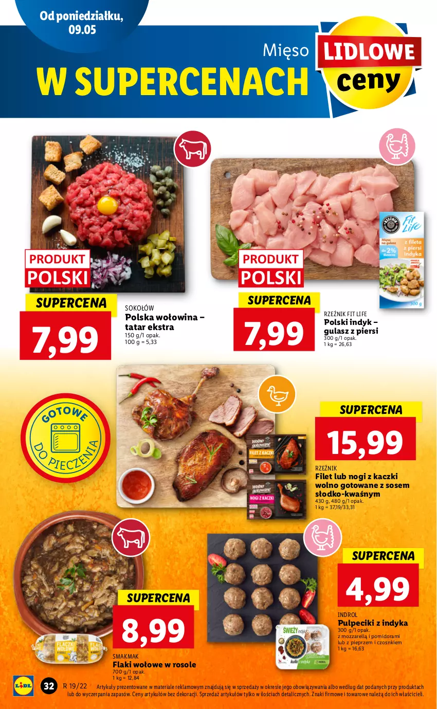 Gazetka promocyjna Lidl - GAZETKA - ważna 09.05 do 11.05.2022 - strona 32 - produkty: Flaki, Flaki wołowe, Mięso, Piec, Pieprz, Sok, Sokołów, Sos, Wołowina