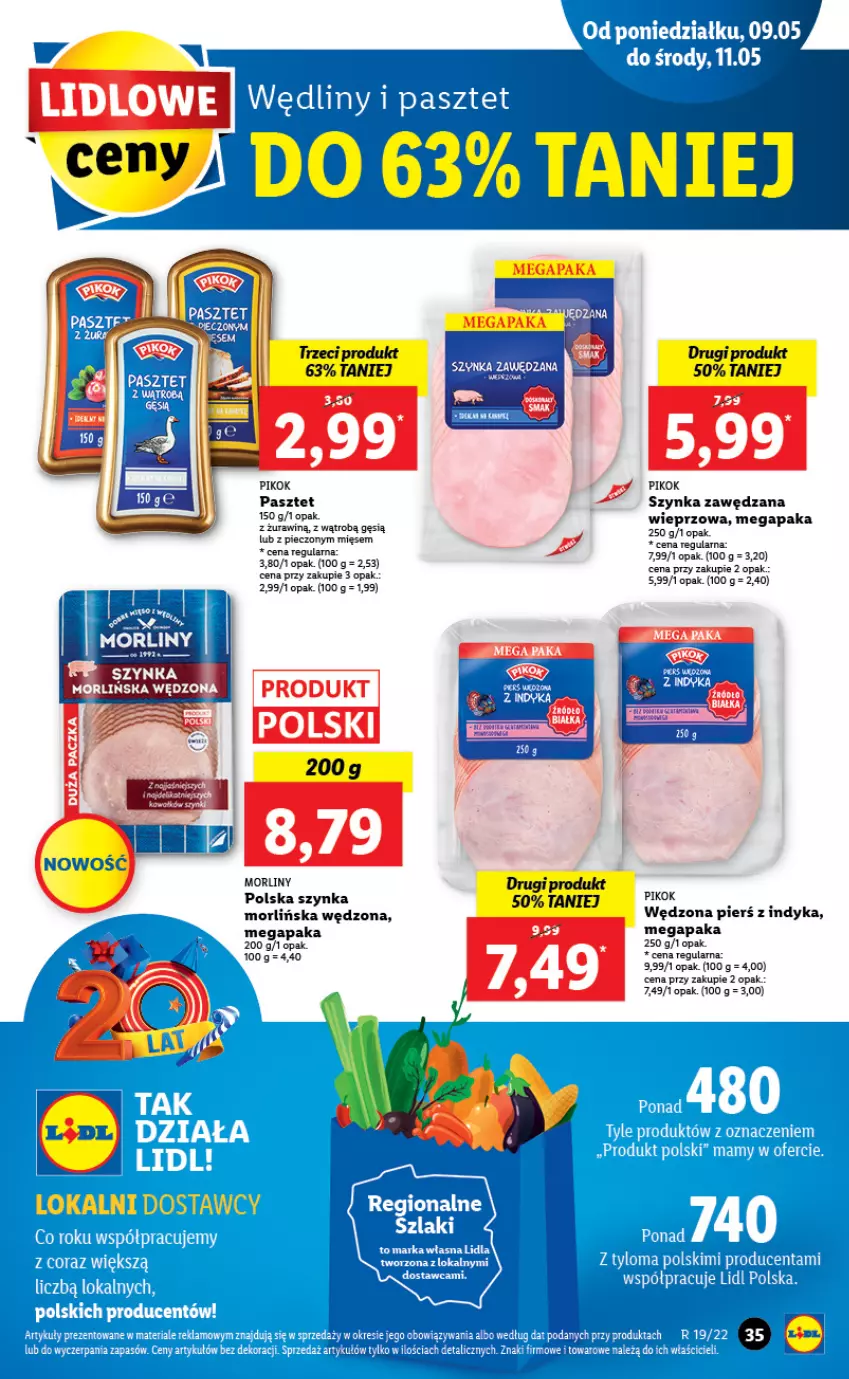 Gazetka promocyjna Lidl - GAZETKA - ważna 09.05 do 11.05.2022 - strona 35 - produkty: Morliny, Pasztet, Piec, PIKOK, Szynka