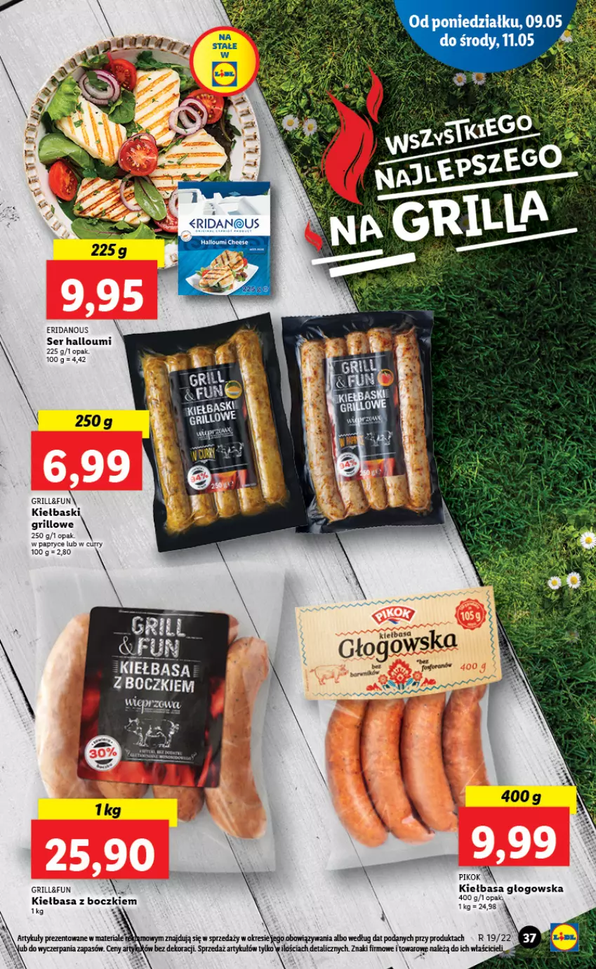 Gazetka promocyjna Lidl - GAZETKA - ważna 09.05 do 11.05.2022 - strona 37 - produkty: Grill, Kiełbasa, Kiełbasa głogowska, PIKOK, Ser