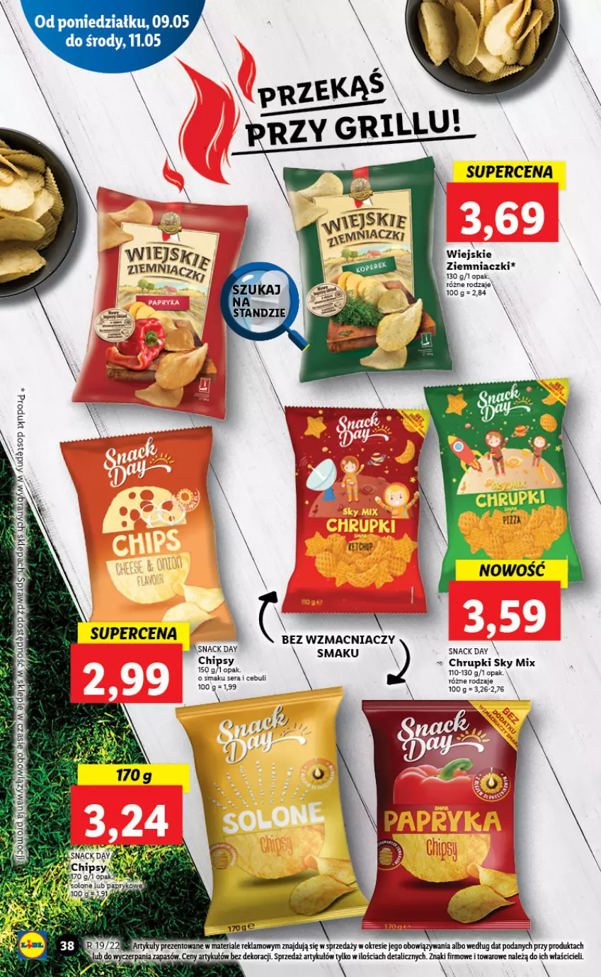 Gazetka promocyjna Lidl - GAZETKA - ważna 09.05 do 11.05.2022 - strona 38 - produkty: Chipsy, Chrupki, Ser