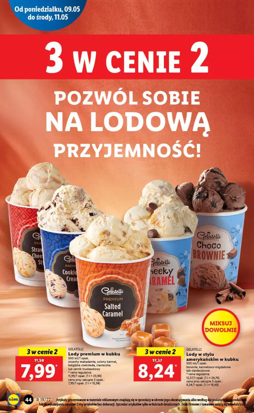 Gazetka promocyjna Lidl - GAZETKA - ważna 09.05 do 11.05.2022 - strona 44 - produkty: Brownie, Czekolada, LG, Lody, Ser