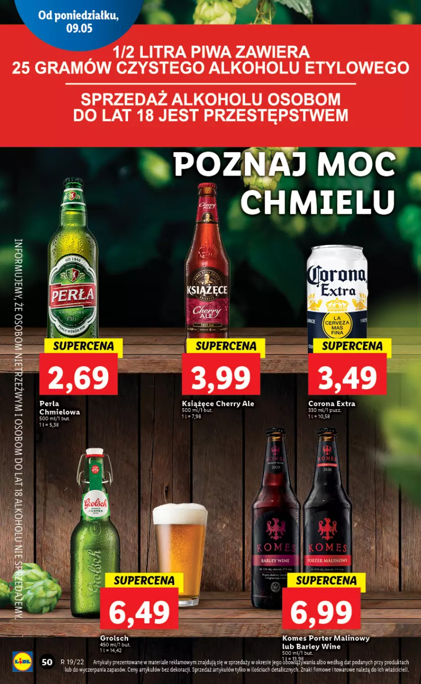 Gazetka promocyjna Lidl - GAZETKA - ważna 09.05 do 11.05.2022 - strona 50 - produkty: Corona Extra, Gra, Perła, Piwa, Por, Sos