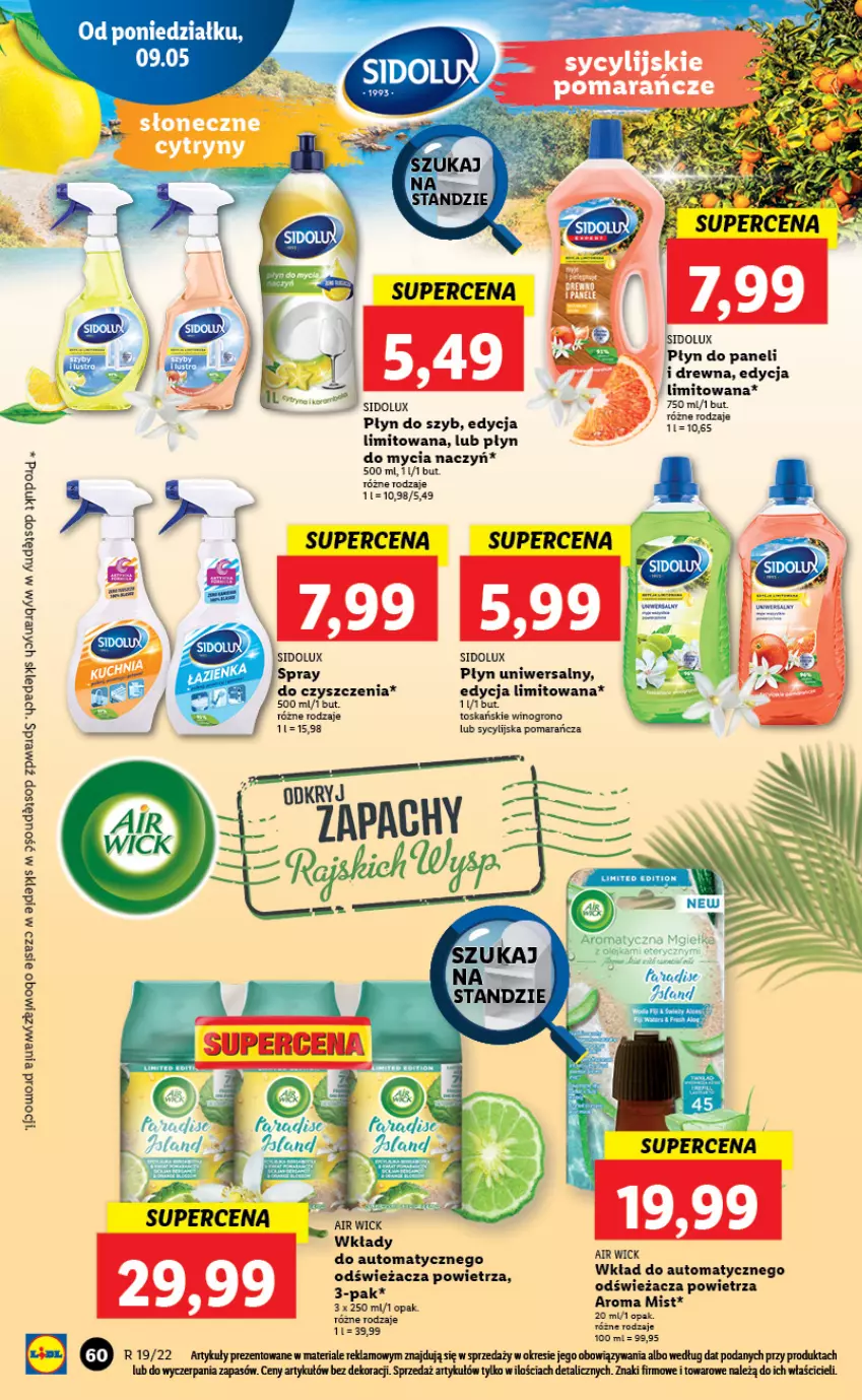 Gazetka promocyjna Lidl - GAZETKA - ważna 09.05 do 11.05.2022 - strona 60 - produkty: Do mycia naczyń, Fa, Płyn do mycia, Płyn do mycia naczyń, Płyn do szyb, Pomarańcze, Sidolux, Wino