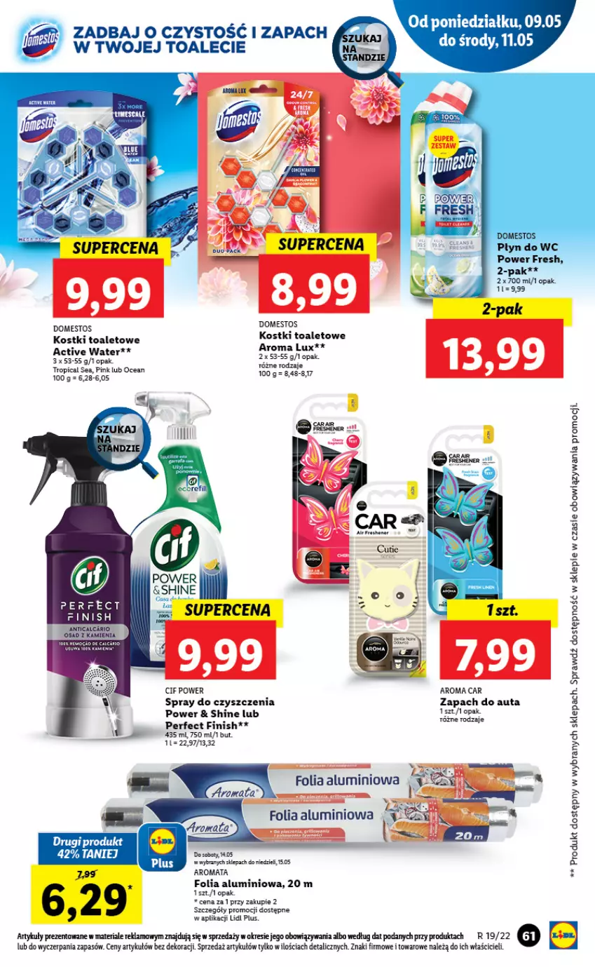 Gazetka promocyjna Lidl - GAZETKA - ważna 09.05 do 11.05.2022 - strona 61 - produkty: Cif, Domestos, Finish, Folia aluminiowa, Spray do czyszczenia, Tropical