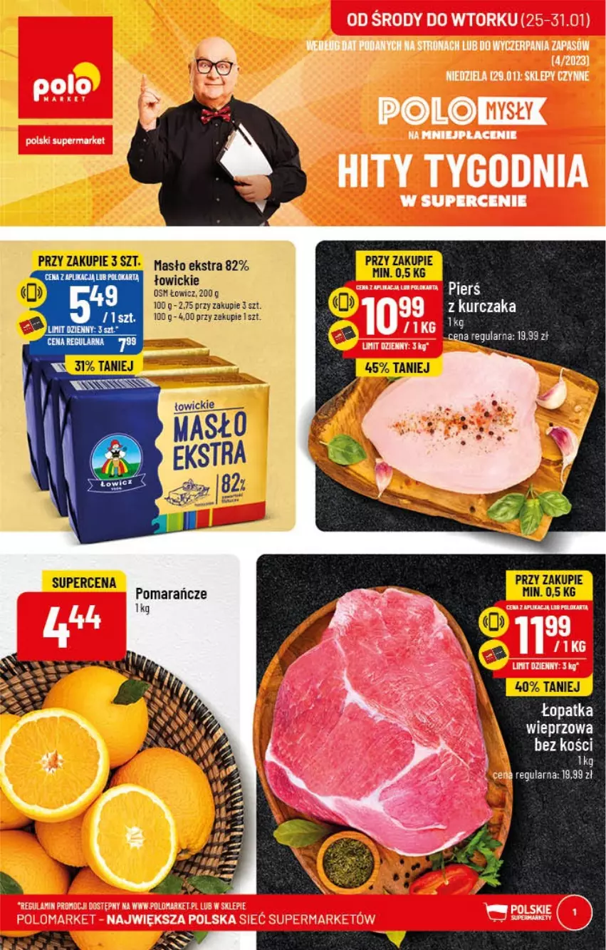 Gazetka promocyjna PoloMarket - Gazetka pomocyjna - ważna 25.01 do 31.01.2022 - strona 1 - produkty: Kurczak, LG, Pomarańcze