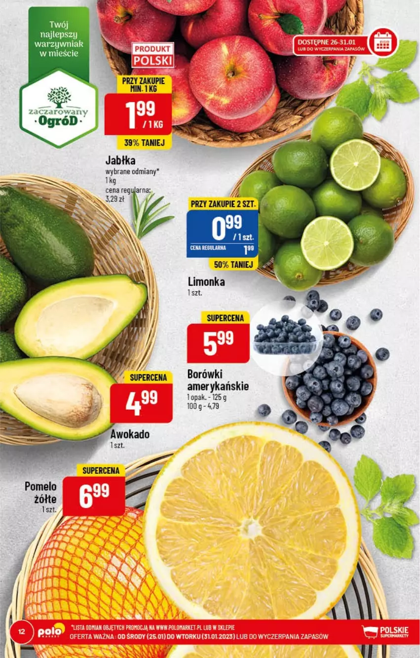 Gazetka promocyjna PoloMarket - Gazetka pomocyjna - ważna 25.01 do 31.01.2022 - strona 12 - produkty: Jabłka, Limonka, Pomelo