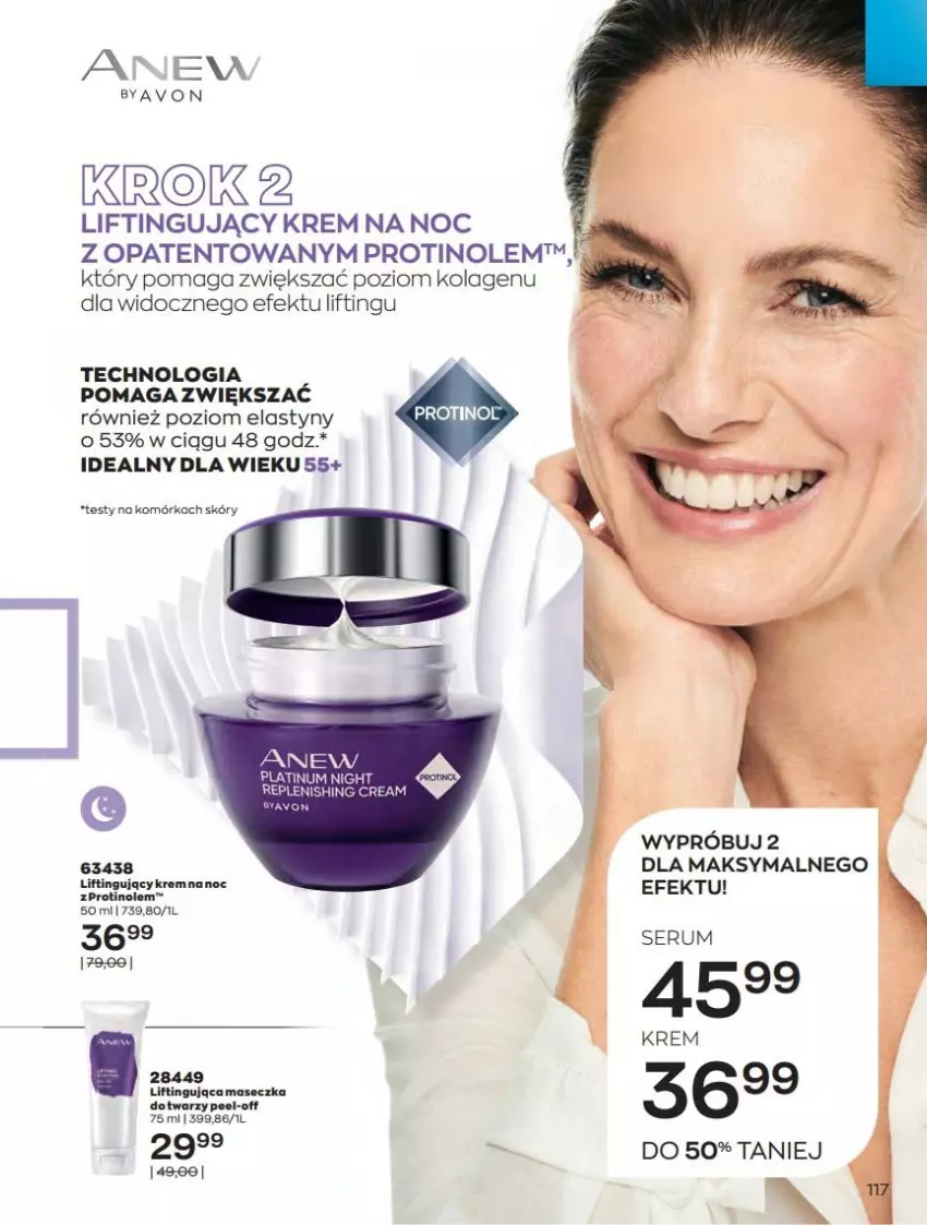 Gazetka promocyjna Avon - Katalog Avon online 4/2021 - ważna 01.04 do 30.04.2021 - strona 117 - produkty: Kolagen, Krem na noc, Rum, Ser, Serum