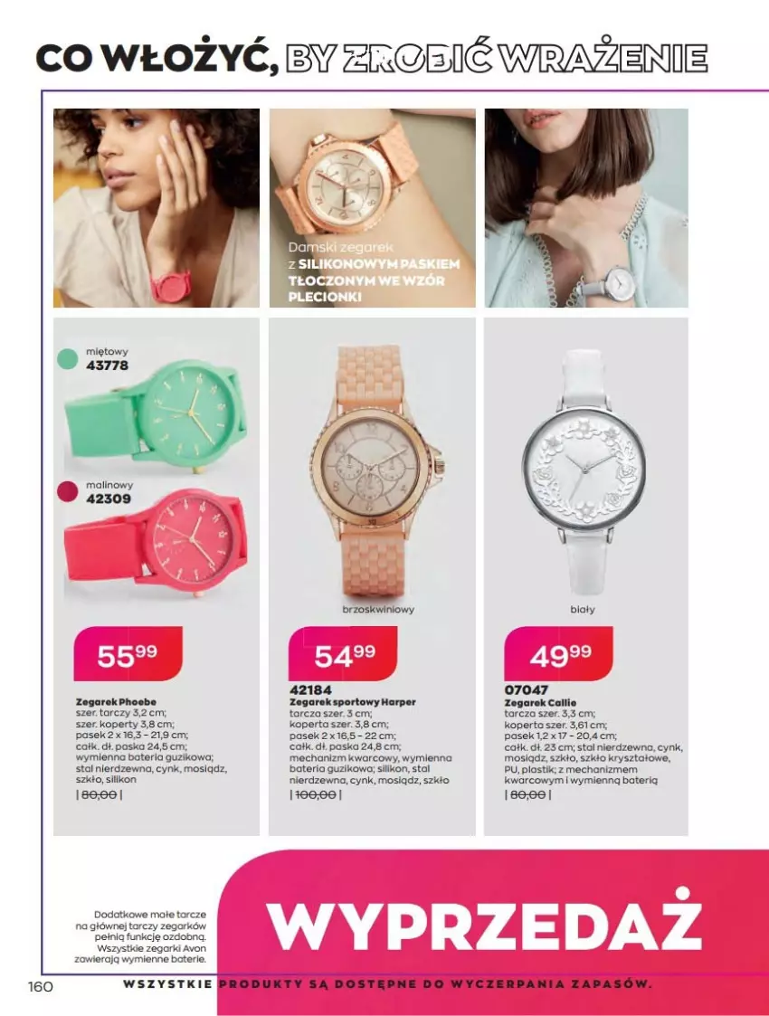 Gazetka promocyjna Avon - Katalog Avon online 4/2021 - ważna 01.04 do 30.04.2021 - strona 160 - produkty: Bateria, Cynk, Pasek, Por, Sport, Zegar, Zegarek