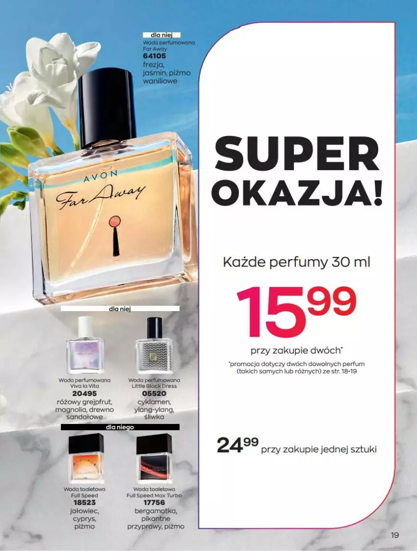 Gazetka promocyjna Avon - Katalog Avon online 4/2021 - ważna 01.04 do 30.04.2021 - strona 19 - produkty: Cyklamen, Dres, Grejpfrut, Lack, Perfum, Przyprawy, Sandał, Woda, Woda perfumowana, Woda toaletowa