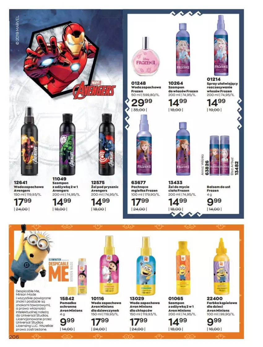 Gazetka promocyjna Avon - Katalog Avon online 4/2021 - ważna 01.04 do 30.04.2021 - strona 206 - produkty: Arbuz, Avengers, Balsam do ust, Dzieci, Fa, Frozen, Intel, Szampon, Woda