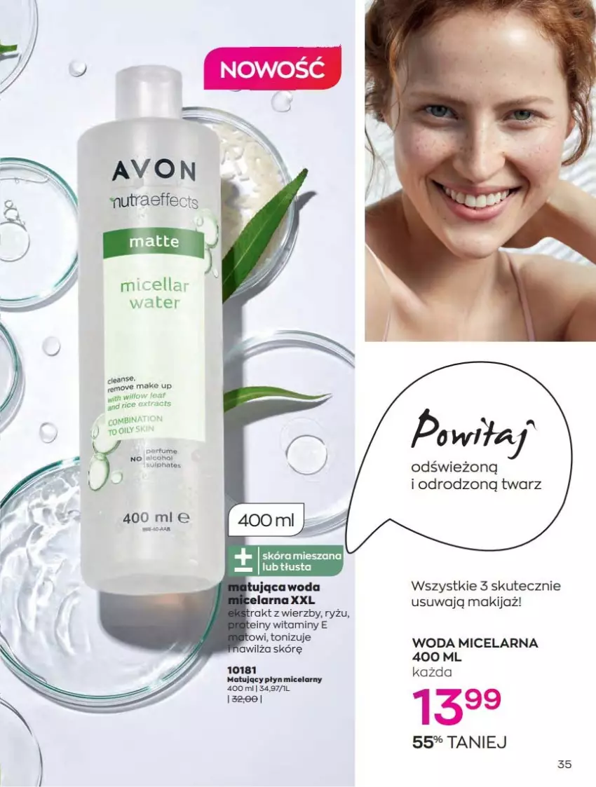 Gazetka promocyjna Avon - Katalog Avon online 4/2021 - ważna 01.04 do 30.04.2021 - strona 35 - produkty: Płyn micelarny, Ryż, Woda, Woda micelarna