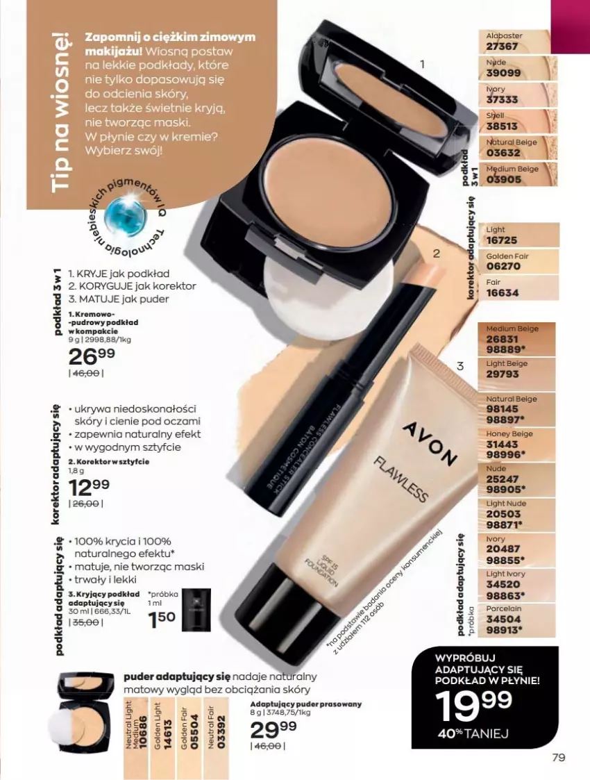 Gazetka promocyjna Avon - Katalog Avon online 4/2021 - ważna 01.04 do 30.04.2021 - strona 79 - produkty: Fa, LG, Podkład, Por, Puder, Puder prasowany