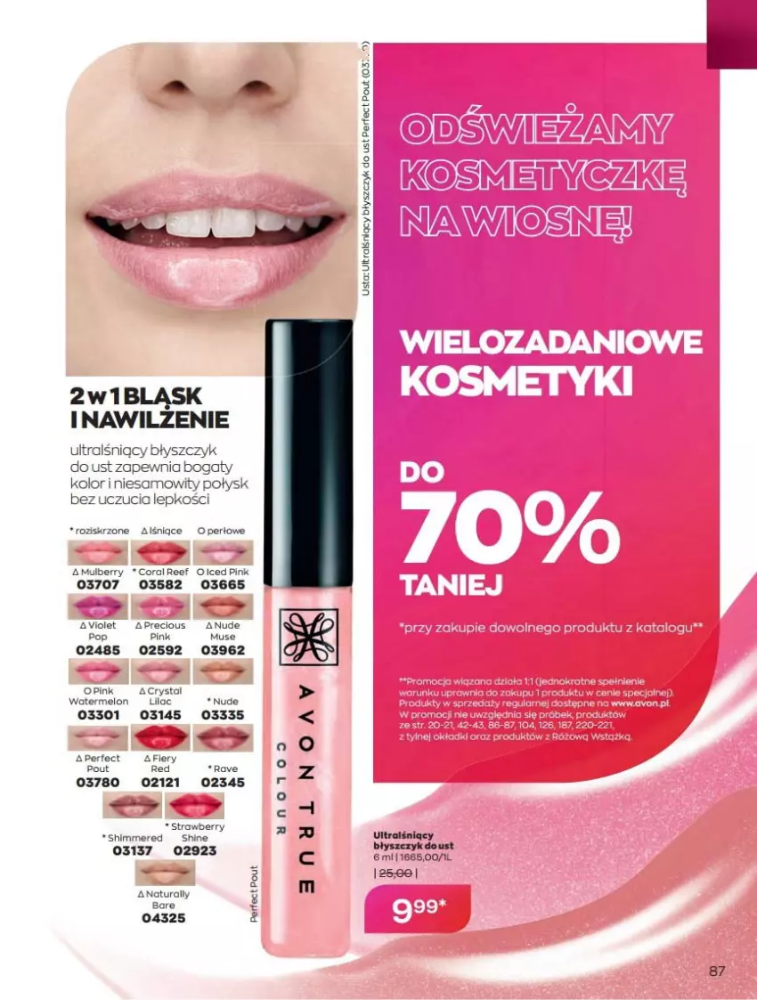 Gazetka promocyjna Avon - Katalog Avon online 4/2021 - ważna 01.04 do 30.04.2021 - strona 87 - produkty: Błyszczyk do ust, Melon, Mus