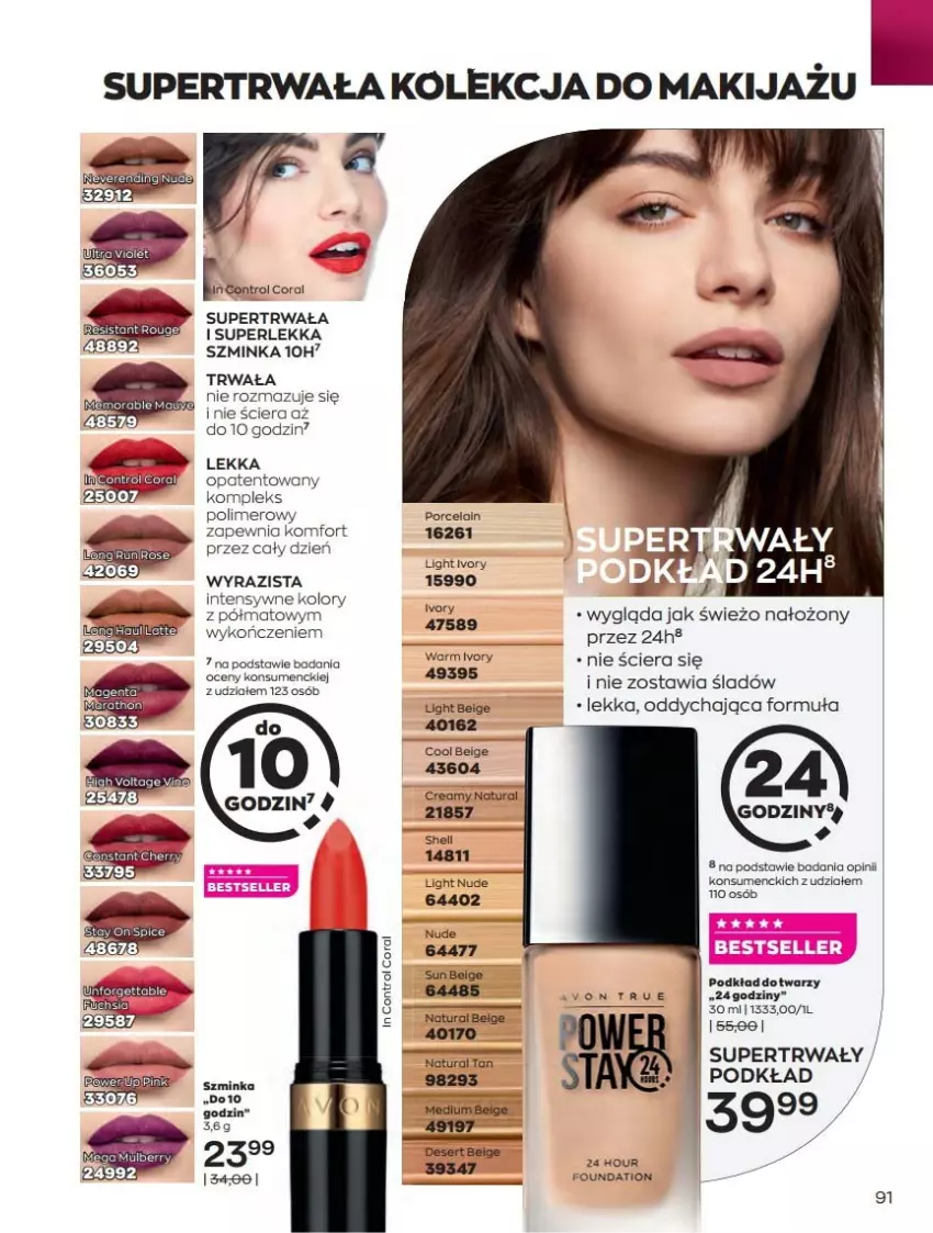 Gazetka promocyjna Avon - Katalog Avon online 4/2021 - ważna 01.04 do 30.04.2021 - strona 91 - produkty: Control, Deser, Inka, LG, Makijaż, Podkład, Por, Ser, Szminka