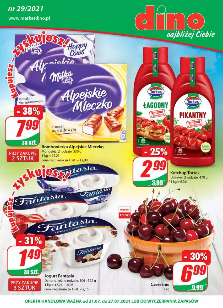 Gazetka promocyjna Dino - Gazetka - ważna 21.07 do 27.07.2021 - strona 1 - produkty: Danone, Fa, Fanta, JBL, Jogurt, Ketchup, Mleczko