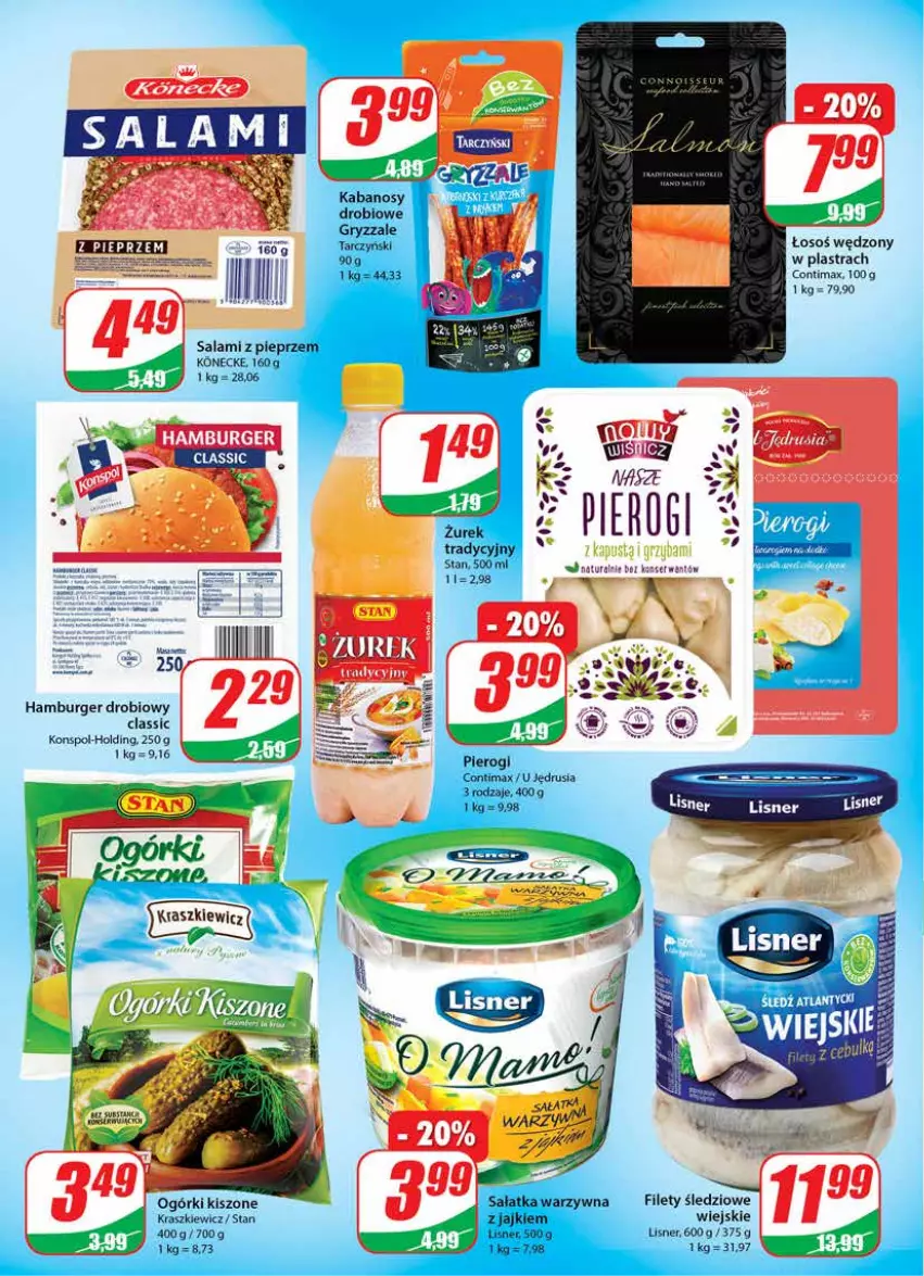 Gazetka promocyjna Dino - Gazetka - ważna 21.07 do 27.07.2021 - strona 14 - produkty: Burger, Gry, Hamburger, Kabanos, Koc, Lisner, Pieprz, Pierogi, Salami, Sałat, Sałatka, Sałatka warzywna, Ser, Tarczyński