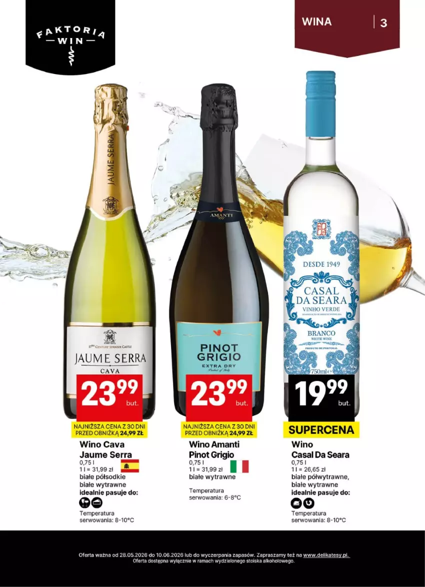 Gazetka promocyjna Delikatesy Centrum - Delibarek DC22-DC23 - ważna 28.05 do 10.06.2026 - strona 3 - produkty: Fa, Pinot Grigio, Rama, Ser, Wino