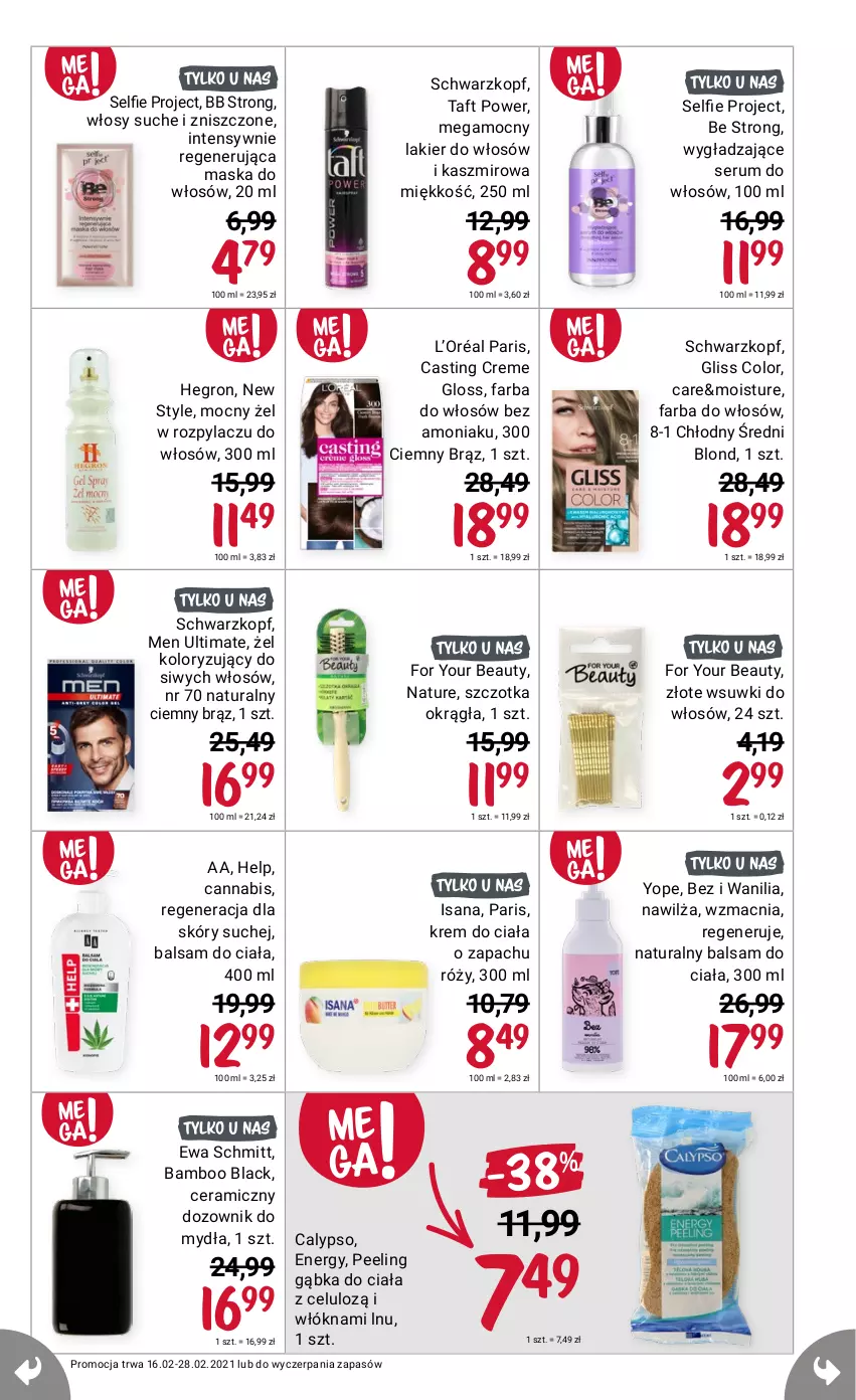 Gazetka promocyjna Rossmann - Luty II - ważna 16.02 do 28.02.2021 - strona 13 - produkty: Dozownik, Ewa Schmitt, Fa, Hegron, Isana, L’Oréal, Lack, Maska, Rum, Schwarzkopf, Ser, Serum, Szczotka, Taft, Yope