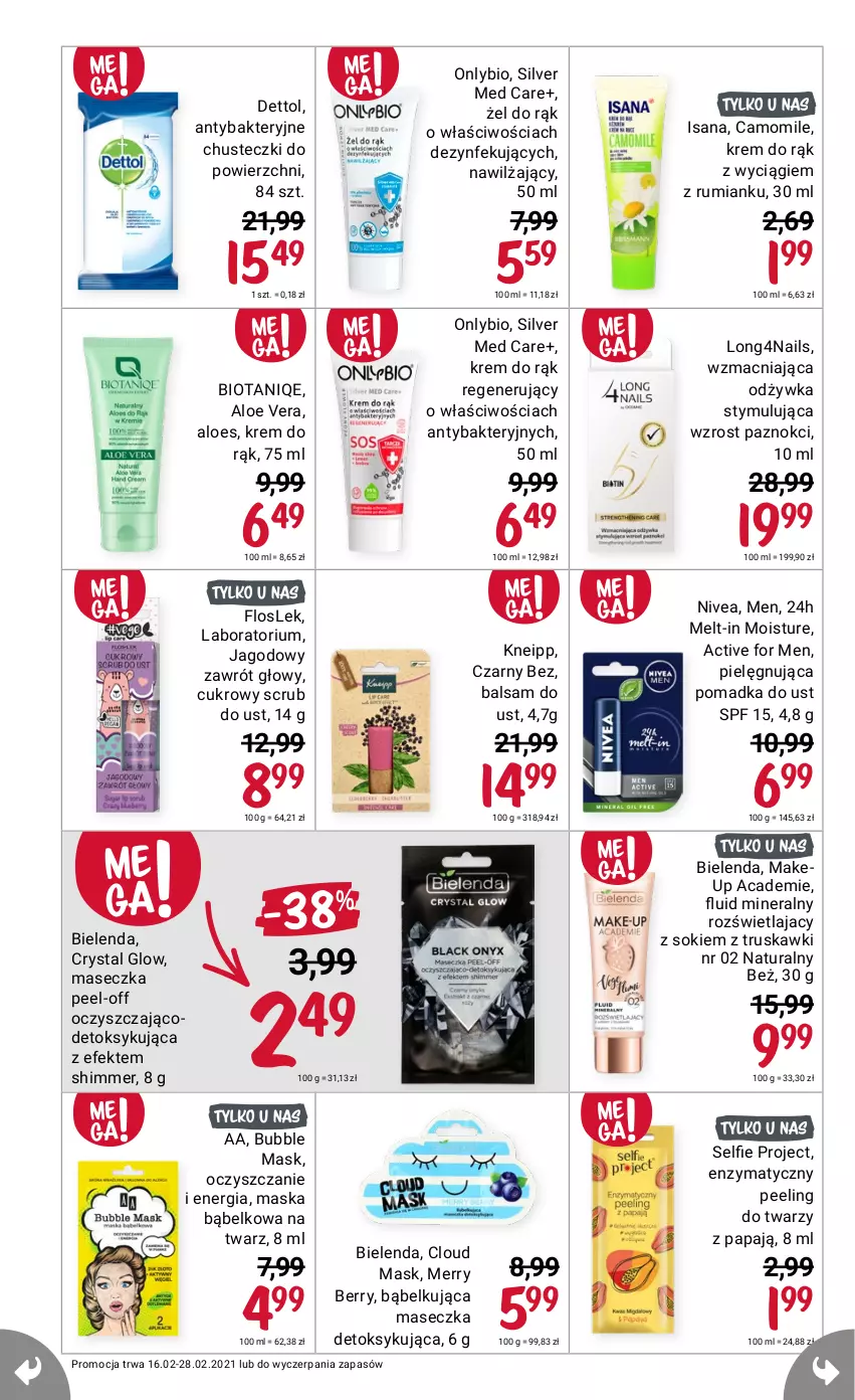 Gazetka promocyjna Rossmann - Luty II - ważna 16.02 do 28.02.2021 - strona 8 - produkty: Aloe vera, Bielenda, Dettol, Isana, Kneipp, Maska, Peeling, Rum, Sok, Truskawki