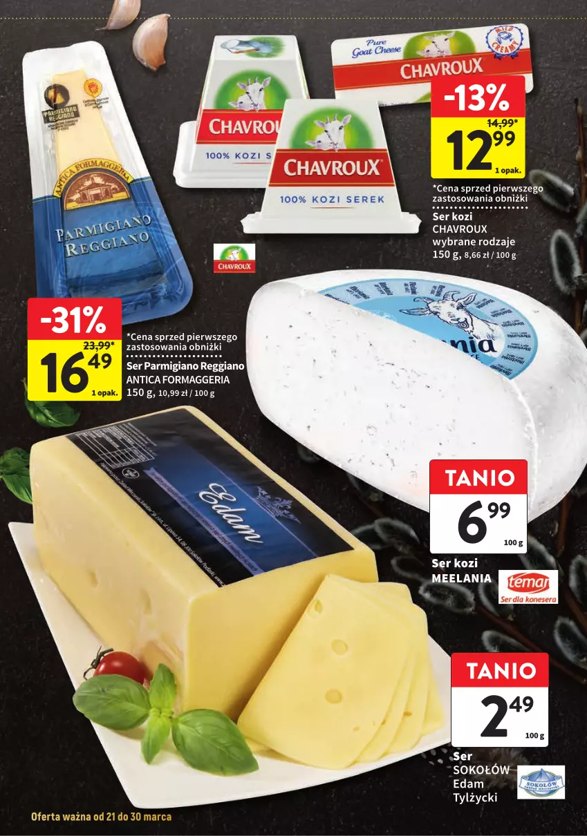 Gazetka promocyjna Intermarche - Gazetka Intermarche - ważna 21.03 do 30.03.2024 - strona 4 - produkty: Edam, Ser, Ser kozi, Sok, Sokołów