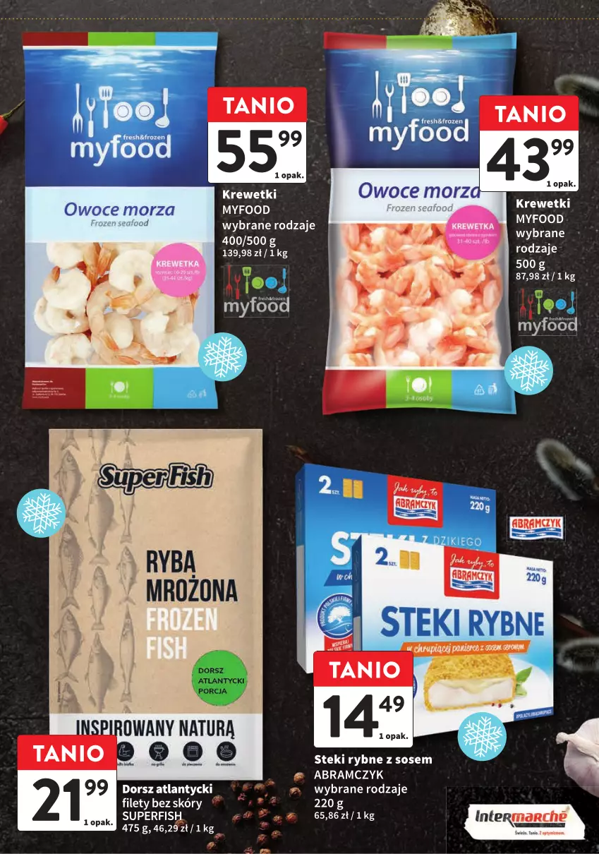 Gazetka promocyjna Intermarche - Gazetka Intermarche - ważna 21.03 do 30.03.2024 - strona 7 - produkty: Dorsz, Krewetki, Sos, Stek