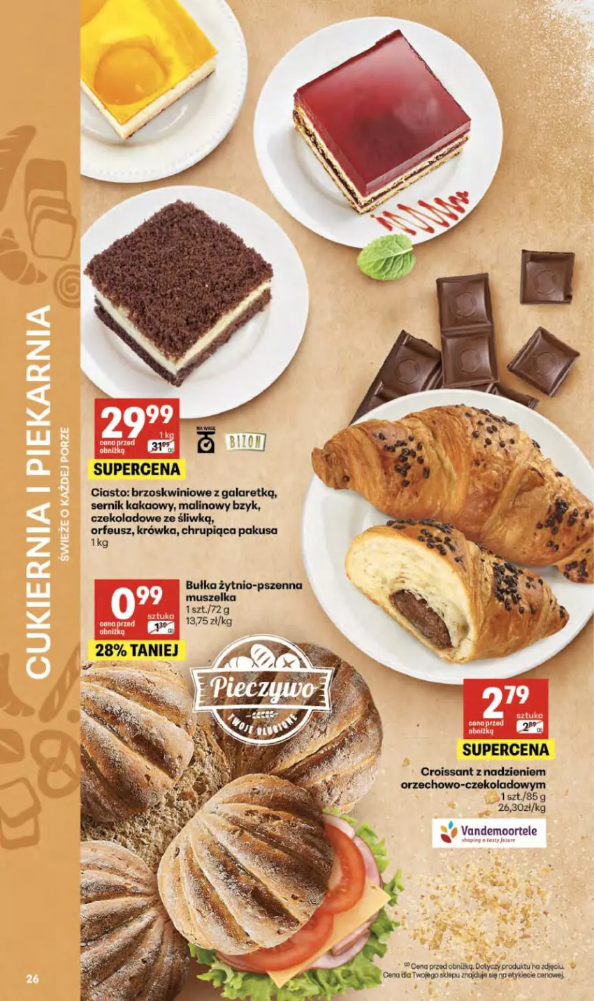 Gazetka promocyjna Delikatesy Centrum - Franczyza DC17 Czwartek - ważna 23.04 do 29.04.2026 - strona 26 - produkty: Bułka, Croissant, Gala, Kakao, Mus, Ser