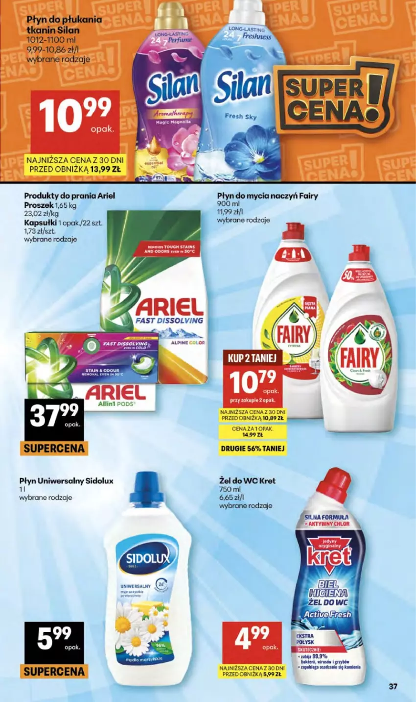 Gazetka promocyjna Delikatesy Centrum - Franczyza DC17 Czwartek - ważna 23.04 do 29.04.2026 - strona 37 - produkty: Ariel, Do mycia naczyń, Fa, Fairy, Kret, Płyn do mycia, Płyn do mycia naczyń, Płyn do płukania, Sidolux, Silan