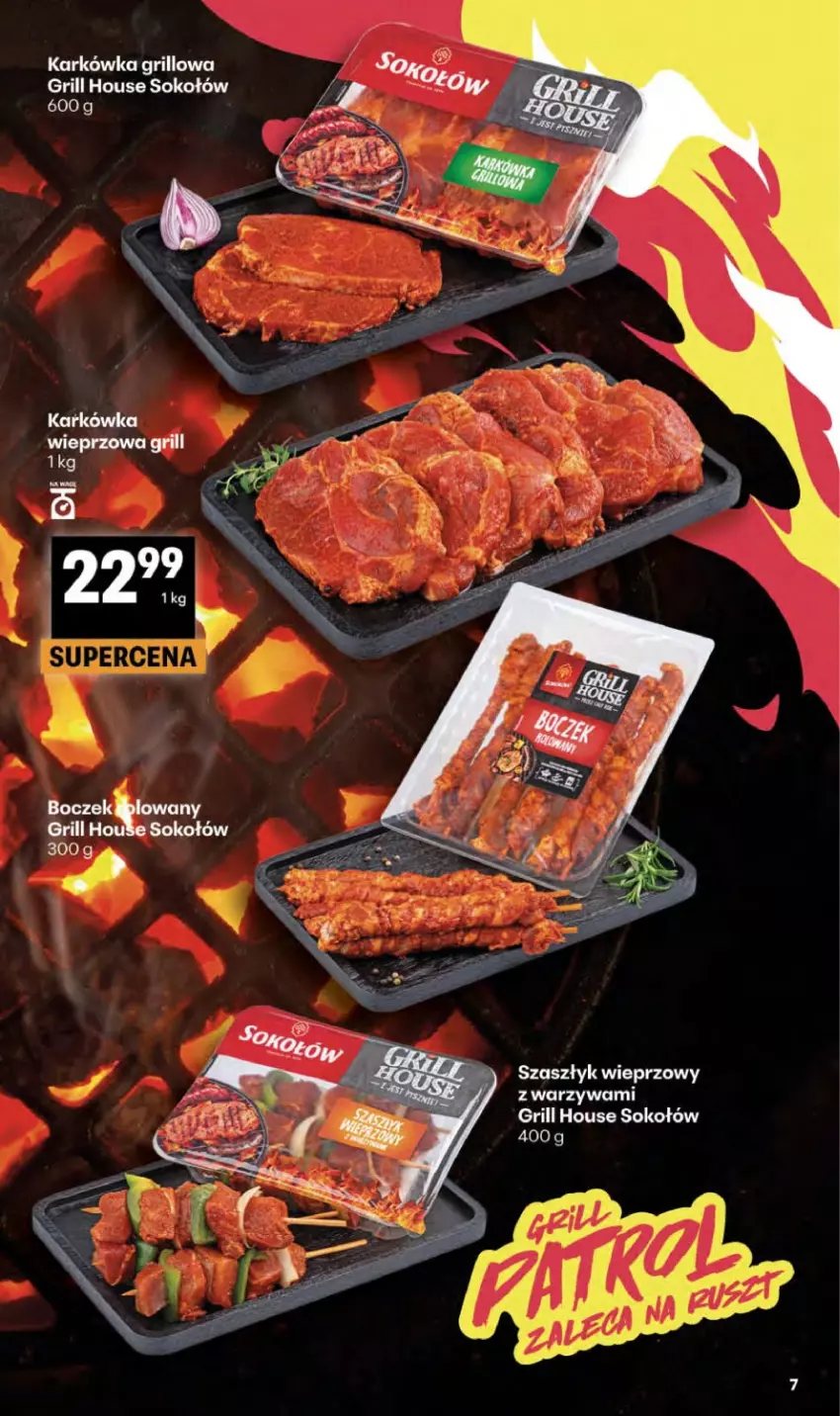 Gazetka promocyjna Delikatesy Centrum - Franczyza DC17 Czwartek - ważna 23.04 do 29.04.2026 - strona 7 - produkty: Boczek, Grill, Sok, Sokołów, Warzywa