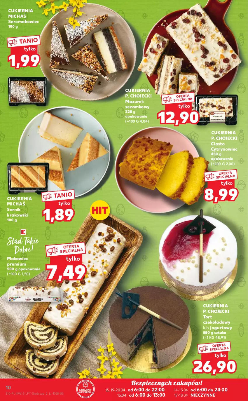 Gazetka promocyjna Kaufland - OFERTA TYGODNIA - ważna 13.04 do 20.04.2022 - strona 10 - produkty: Cukier, Jogurt, Lody, Makowiec, Piec, Ser, Sezam