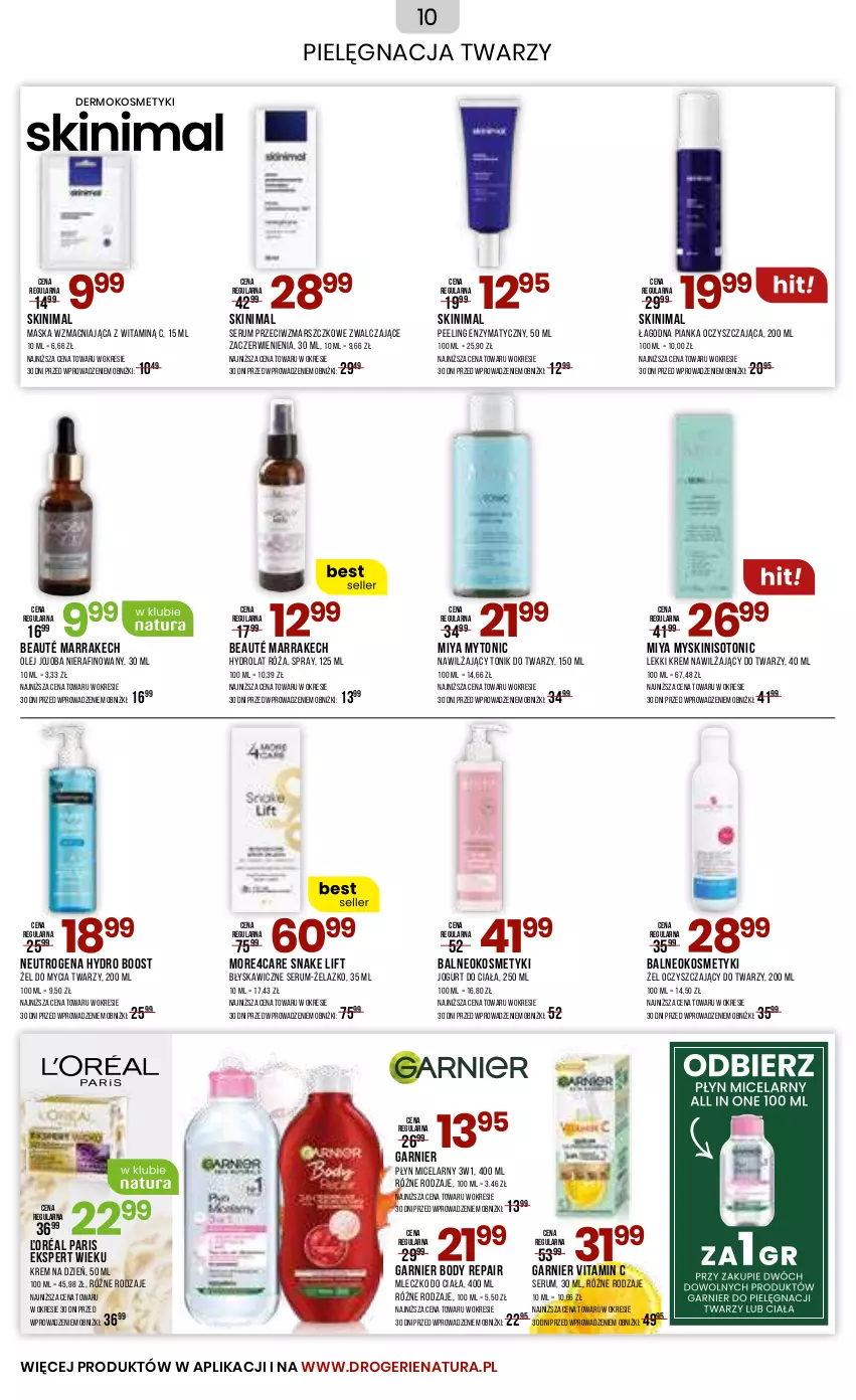 Gazetka promocyjna Drogerie Natura - Gazetka Drogerie Natura - ważna 05.07 do 04.08.2024 - strona 10 - produkty: Body, Garnier, Hydrolat, Jogurt, Krem na dzień, Krem nawilżający, Mars, Maska, Mleczko, Mleczko do ciała, Neutrogena, Olej, Peeling, Płyn micelarny, Róża, Rum, Ser, Serum, Tonik, Tonik do twarzy