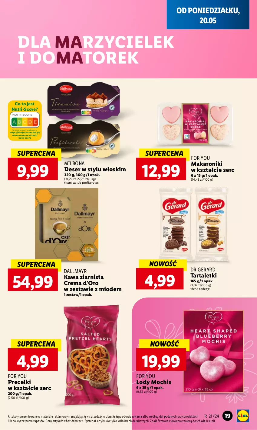 Gazetka promocyjna Lidl - GAZETKA - ważna 20.05 do 22.05.2024 - strona 23 - produkty: Dallmayr, Deser, Dr Gerard, Kawa, Kawa ziarnista, Lody, Makaron, Precelki, Ser, Tarta, Wazon