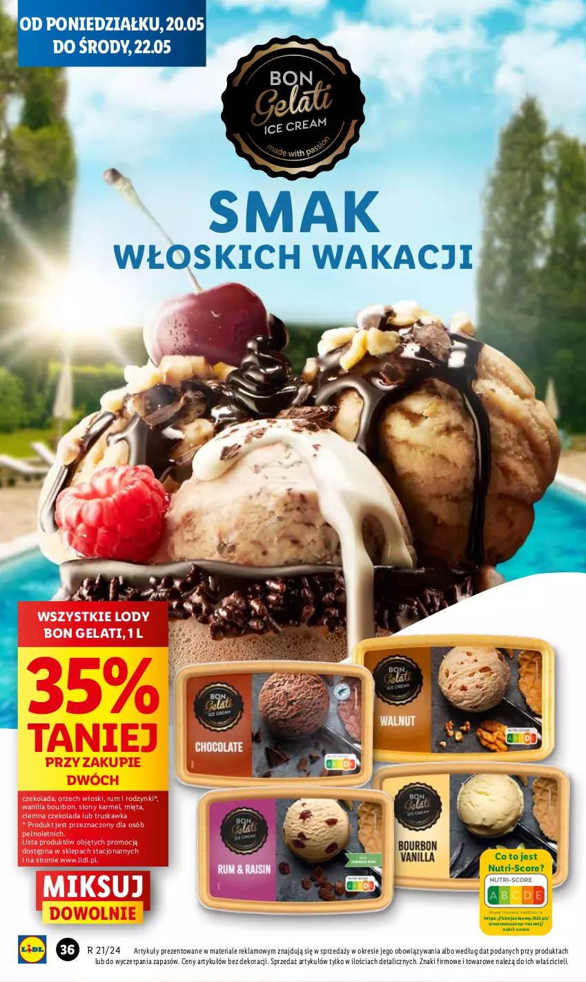 Gazetka promocyjna Lidl - GAZETKA - ważna 20.05 do 22.05.2024 - strona 40 - produkty: Bourbon, Czekolada, Dove, Lody, Mięta, Rodzynki, Rum, Wazon