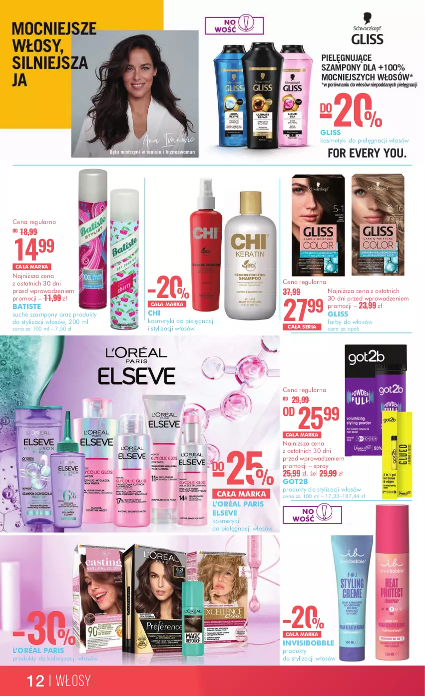 Gazetka promocyjna Super Pharm - Gazetka - ważna 11.07 do 25.07.2024 - strona 12 - produkty: Batiste, Elseve, Fa, Got2b, Kosmetyki do pielęgnacji, L’Oréal, Ser, Szampon