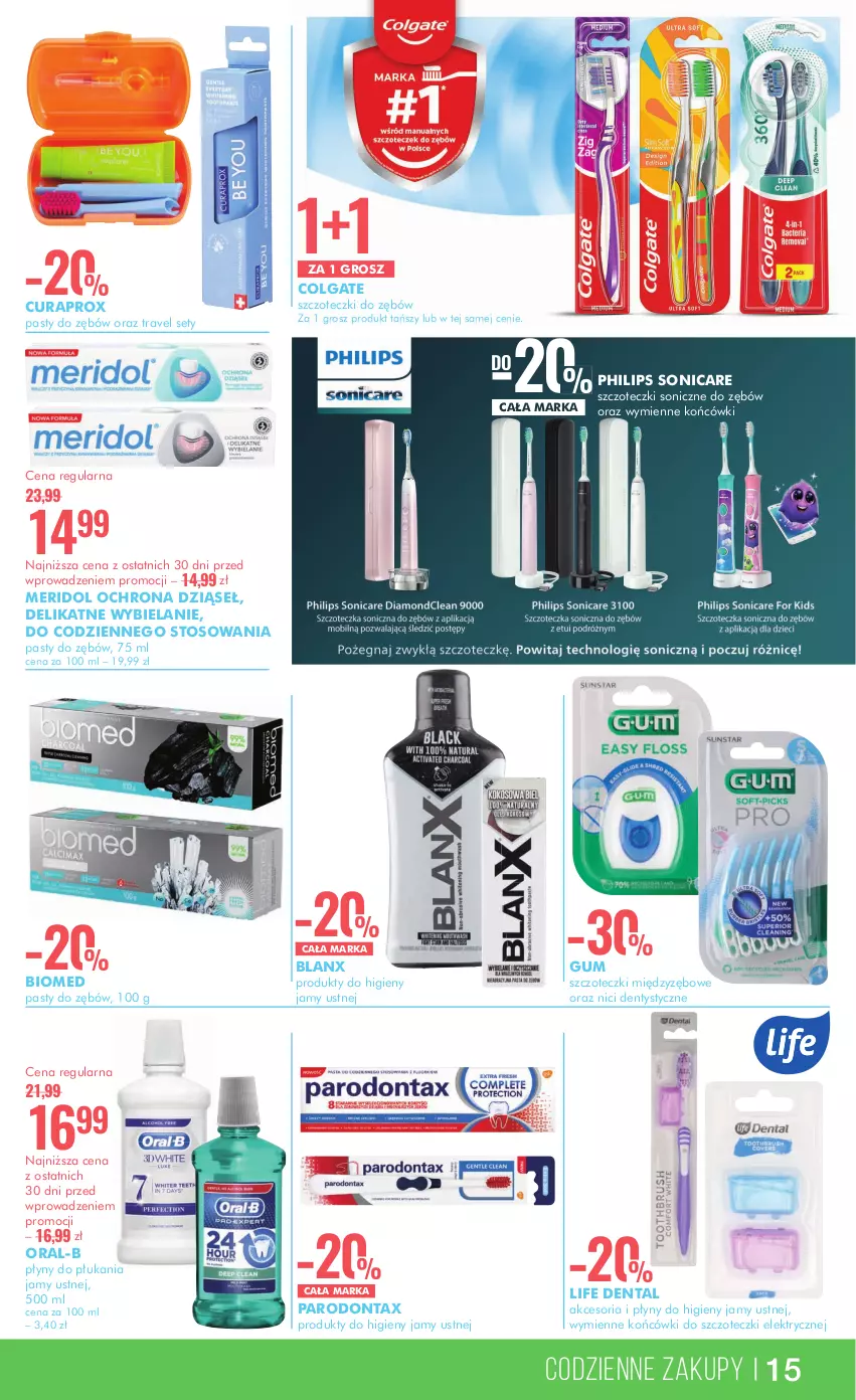 Gazetka promocyjna Super Pharm - Gazetka - ważna 11.07 do 25.07.2024 - strona 15 - produkty: Colgate, Curaprox, Końcówki do szczoteczk, LG, Parodontax, Philips