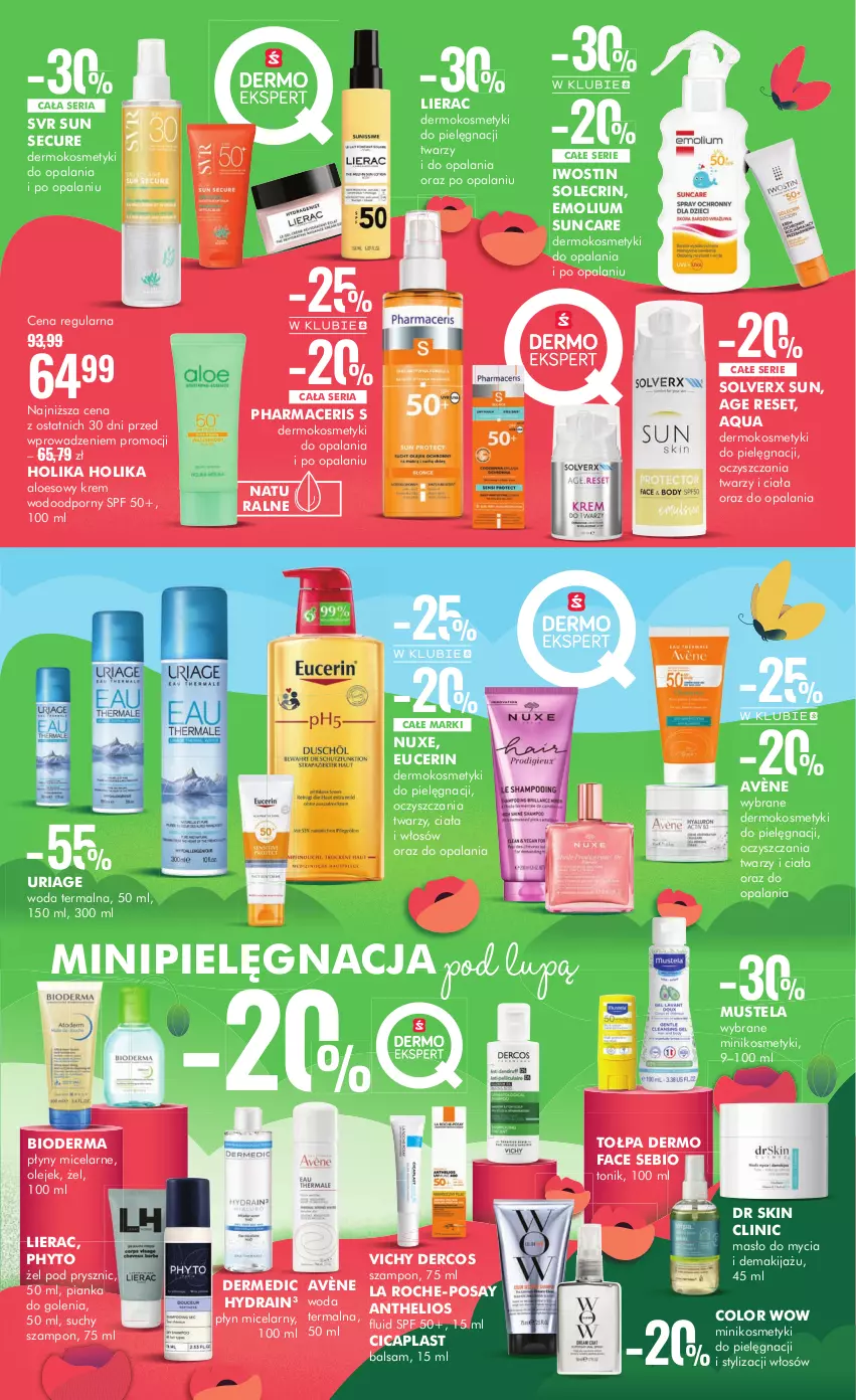 Gazetka promocyjna Super Pharm - Gazetka - ważna 11.07 do 25.07.2024 - strona 5 - produkty: Acer, Avène, Bioderma, Clin, Dermedic, Emolium, Fa, Helio, Holika Holika, Iwostin, Kosmetyki do pielęgnacji, La Roche-Posay, Lierac, Makijaż, Masło, Mus, Mustela, Nuxe, Olej, Pharmaceris, Phyto, Pianka do golenia, Płyn micelarny, Por, Ser, Suchy szampon, SVR, Szampon, Tołpa, Tonik, Vichy, Woda