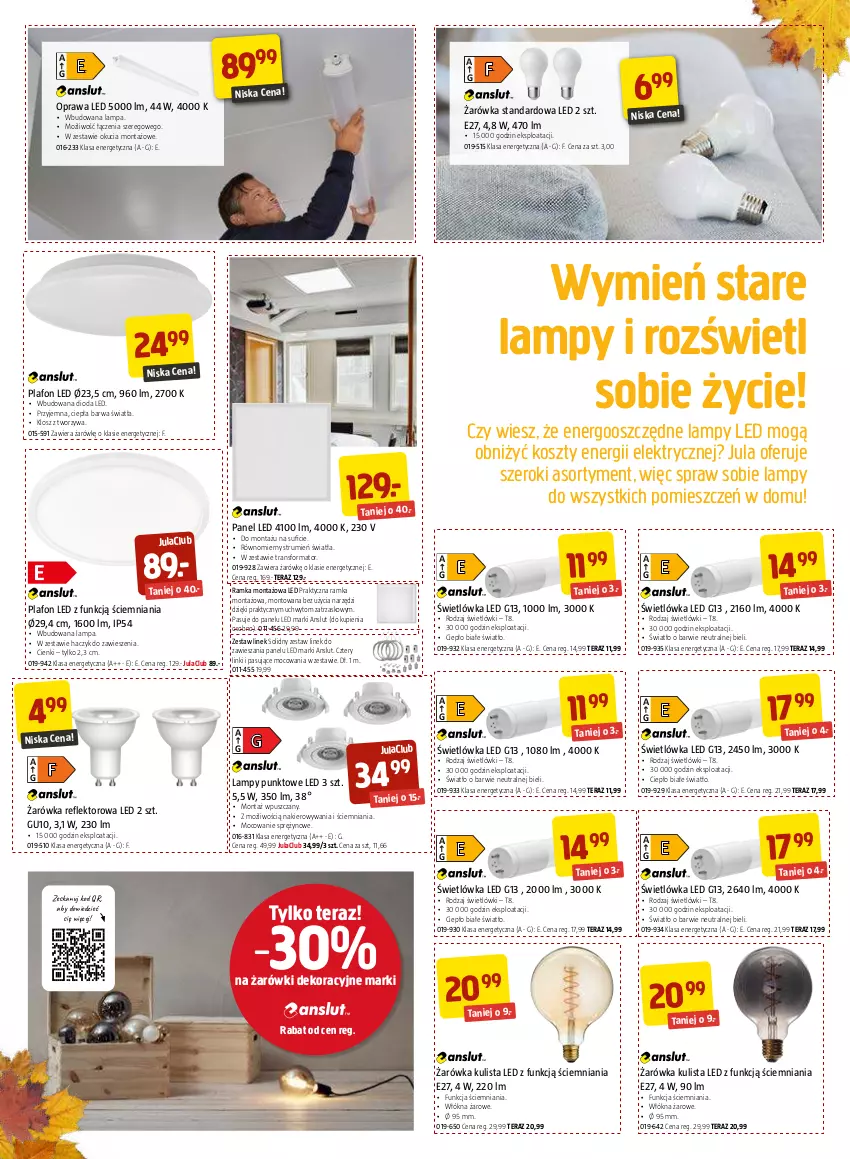 Gazetka promocyjna Jula - Gazetka - ważna 23.09 do 16.10.2022 - strona 4 - produkty: Anslut, Haczyk, Kosz, Lampa, Plafon, Plafon LED, Ramka, Reflektor, Rum, Tera, Tran