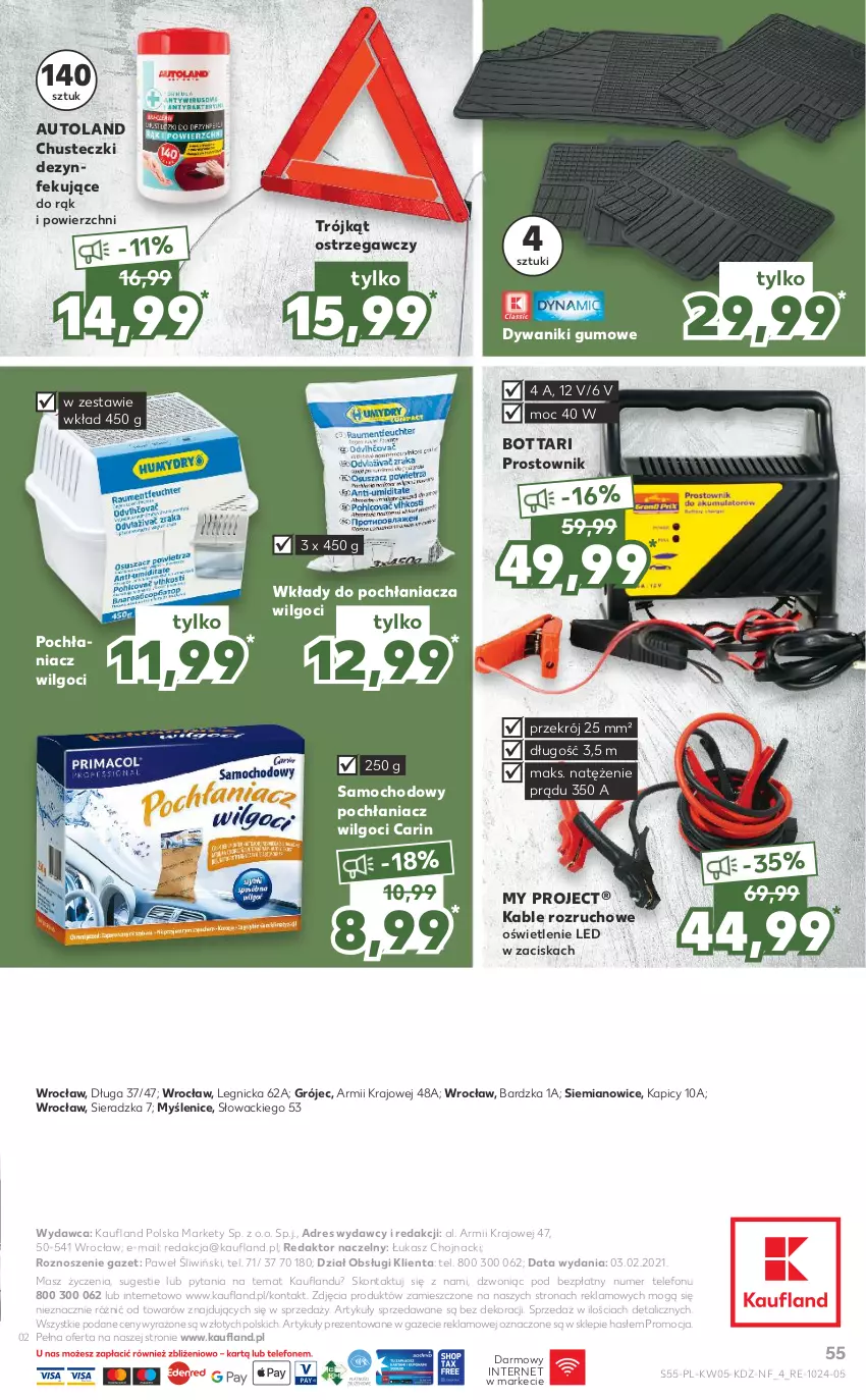 Gazetka promocyjna Kaufland - OFERTA TYGODNIA - ważna 04.02 do 10.02.2021 - strona 55 - produkty: Chusteczki, Dres, Dywan, Dywanik, LG, Pochłaniacz wilgoci, Prostownik, Telefon, Trójkąt ostrzegawczy