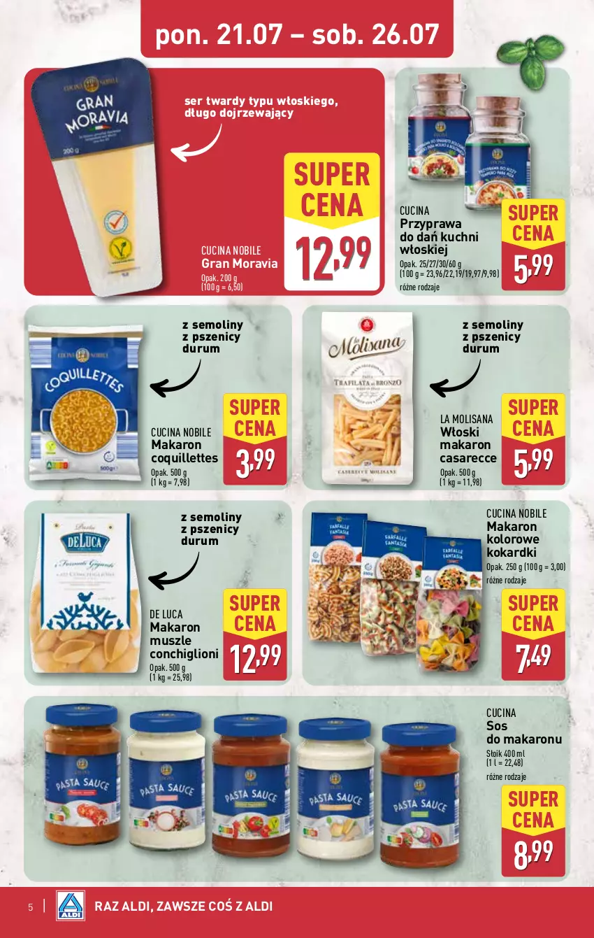 Gazetka promocyjna Aldi - Tydzień Włoski - ważna 28.07 do 02.08.2025 - strona 5 - produkty: Gra, Isana, Lion, Makaron, Mus, Rum, Ser, Sos, Sos do makaronu