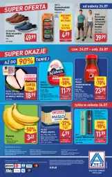 Gazetka promocyjna Aldi - Tydzień Włoski - Gazetka - ważna od 02.08 do 02.08.2025 - strona 7 - produkty: Kurczak, Banany, Nescafé, Krakus, Kawa rozpuszczalna, Ser, Por, Chodzik, Buty, Samochodziki, Mięsne specjały, Kawa, Kosz, O nas, Koszulka, Taft, Szynka konserwowa, Szynka, Mattel, Rower, Lakier do włosów, Biuro, Masło, Lakier, Fa