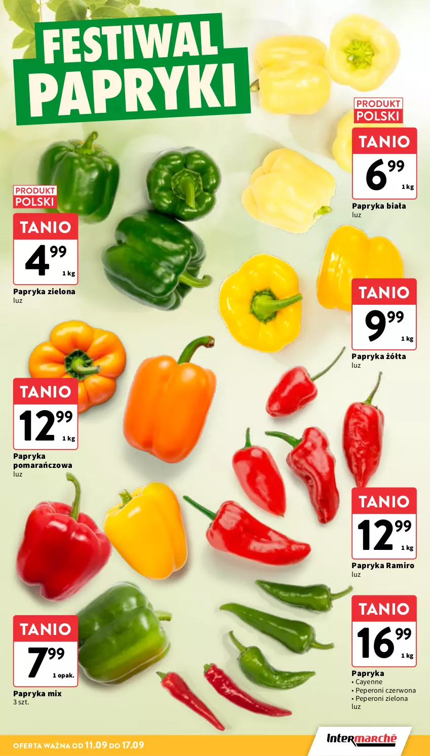 Gazetka promocyjna Intermarche - Gazetka Intermarche - ważna 11.09 do 17.09.2025 - strona 11 - produkty: Papryka, Papryka biała, Papryka żółta
