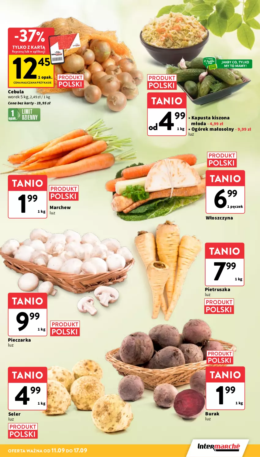 Gazetka promocyjna Intermarche - Gazetka Intermarche - ważna 11.09 do 17.09.2025 - strona 13 - produkty: Cebula, Ogórek, Piec, Pieczarka, Pietruszka