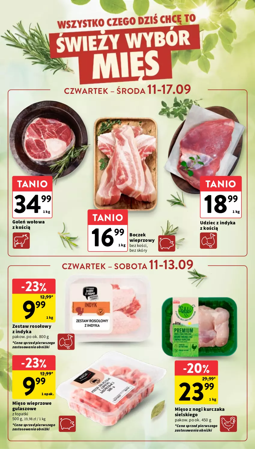 Gazetka promocyjna Intermarche - Gazetka Intermarche - ważna 11.09 do 17.09.2025 - strona 14 - produkty: Boczek, Boczek wieprzowy, Kurczak, Mięso, Mięso wieprzowe, Udziec z indyka